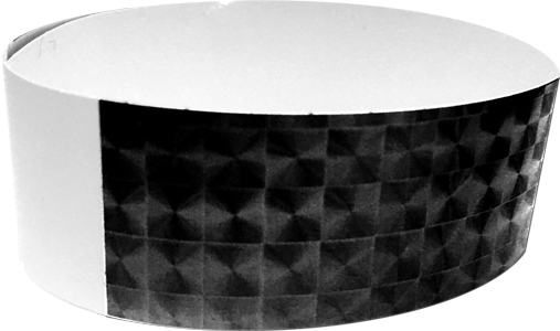 An Adhesive 1" X 10" Techno Solid Black wristband