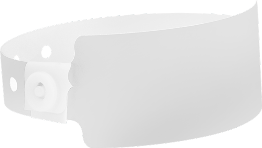 A Soft Comfort Wide Face Snapped Solid White wristband