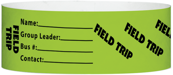 A Tyvek® 1" X 10" Field Trip Neon Lime wristband