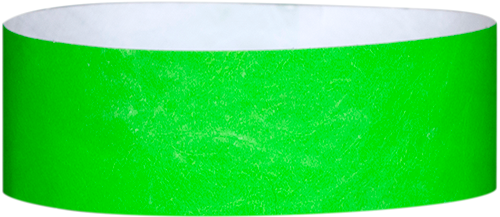 A Tyvek® 1" solid Neon Lime wristband