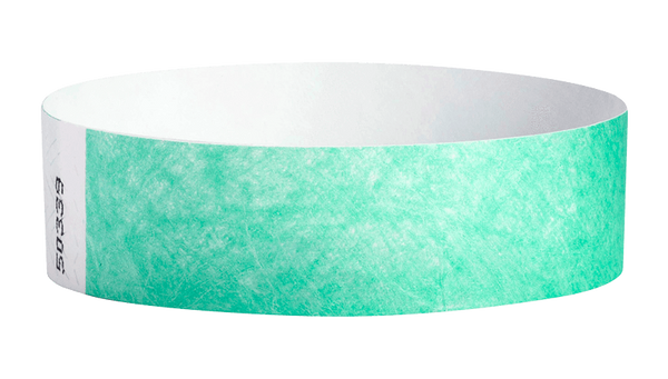 A Tyvek®  3/4" x 10" Sheeted Solid Aqua wristband