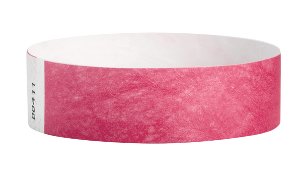 A Tyvek®  3/4" x 10" Sheeted Solid Cranberry wristband