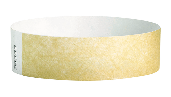 A Tyvek®  3/4" x 10" Sheeted Solid Gold wristband