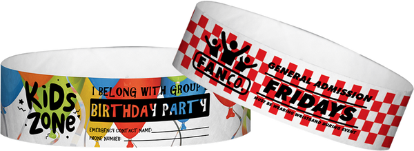 Custom Tyvek® 3/4" x 10" Pattern One Color Imprint Wristbands
