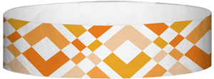 A Tyvek® 3/4" X 10" Argyle Neon Orange wristband