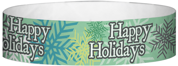 A Tyvek® 3/4" X 10" Happy Holidays Wristband