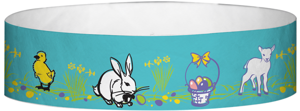 A Tyvek® 3/4" X 10" Easter Multicolored wristband