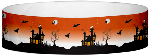 A Tyvek® 3/4" X 10" Haunted House Wristband