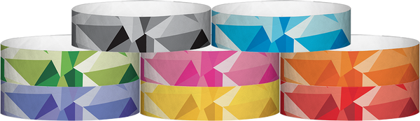 Tyvek® 3/4" x 10" Mosaic pattern wristbands