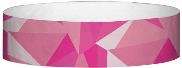 A Tyvek® 3/4" X 10" Mosaic Pink wristband