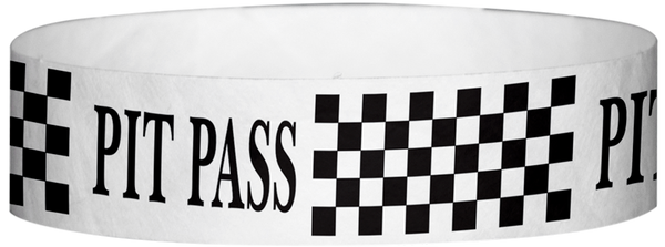 A Tyvek® 3/4" X 10" Pitt Pass Checker Black wristband