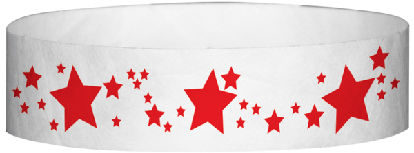 A Tyvek® 3/4" X 10" Stars Red wristband