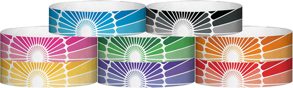 A Tyvek® 3/4" X 10" Sun Burst wristbands