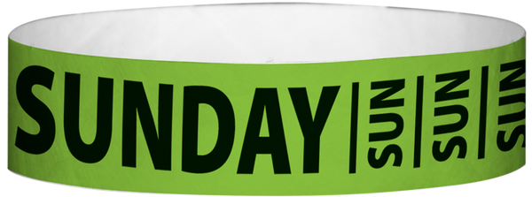 A Tyvek® 3/4" X 10" Sunday Neon Lime Wristband