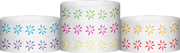 Tyvek® 3/4" X 10" Sun Face wristbands