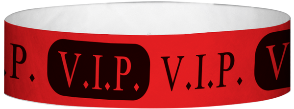 A Tyvek® 3/4" X 10" VIP Red Wristband