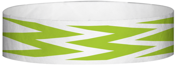 A Tyvek® 3/4" X 10" Zig Zagg Neon Lime wristband