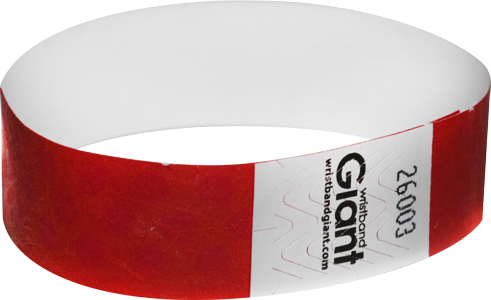 Tyvek® 3/4" x 10" Polka Dot Radiance Red wristbands