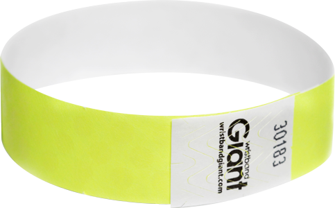 Tyvek® 3/4" x 10" Polka Dot Radiance Yellow Glow wristbands