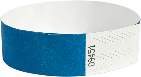 A 3/4" Tyvek® litter free solid Light Blue wristband