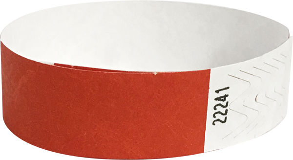 A Tyvek® 3/4" solid Red wristband