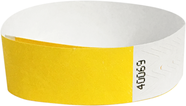 A Tyvek® 3/4" solid Yellow wristband