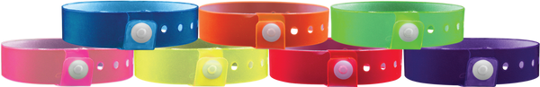 A Vinyl 3/4" x 10" L-Shape Snapped Solid Edge Glow wristbands